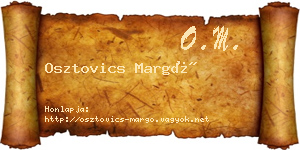 Osztovics Margó névjegykártya